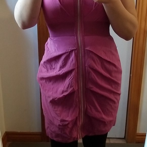 Bebe silk zip cocktail dress sz sx - Picture 5 of 9